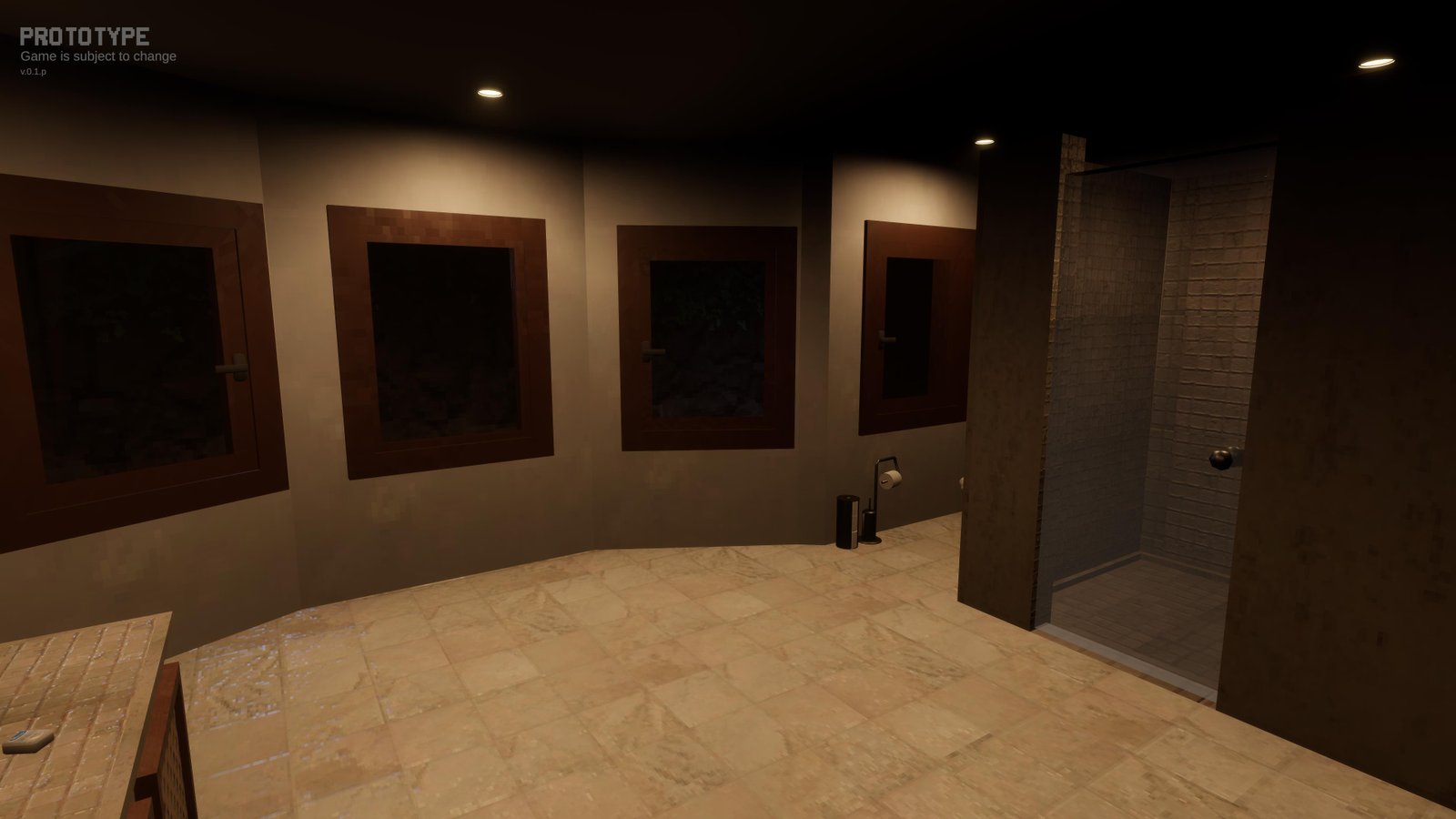 Pantophobia: Shower concept artwork.