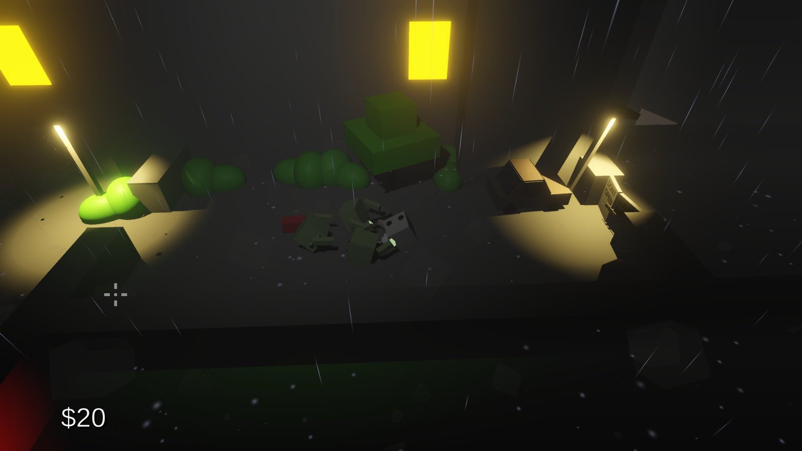Primitive ShapeZ gameplay showing a zombie encounter.