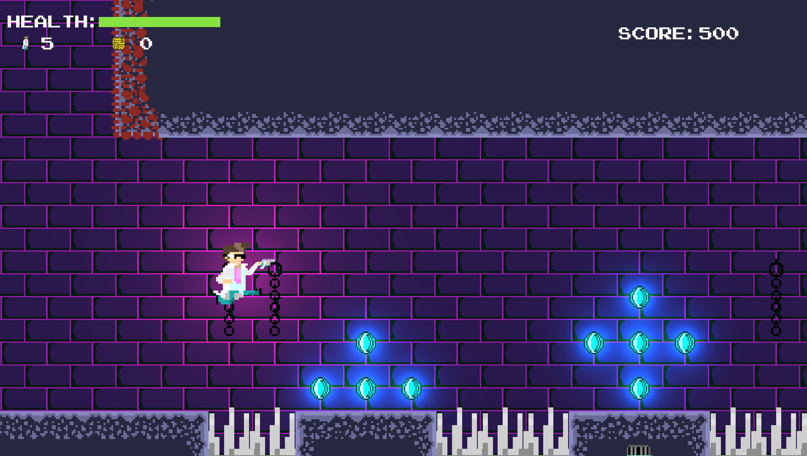 Twisted 80s side-scrolling gameplay.